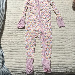 Little Sleepies Pink Rainbow Kids Footie, 6-12 months